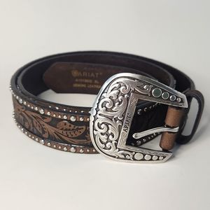 ARIAT Limited Edition Brown Leather Belt Tooled 48"
